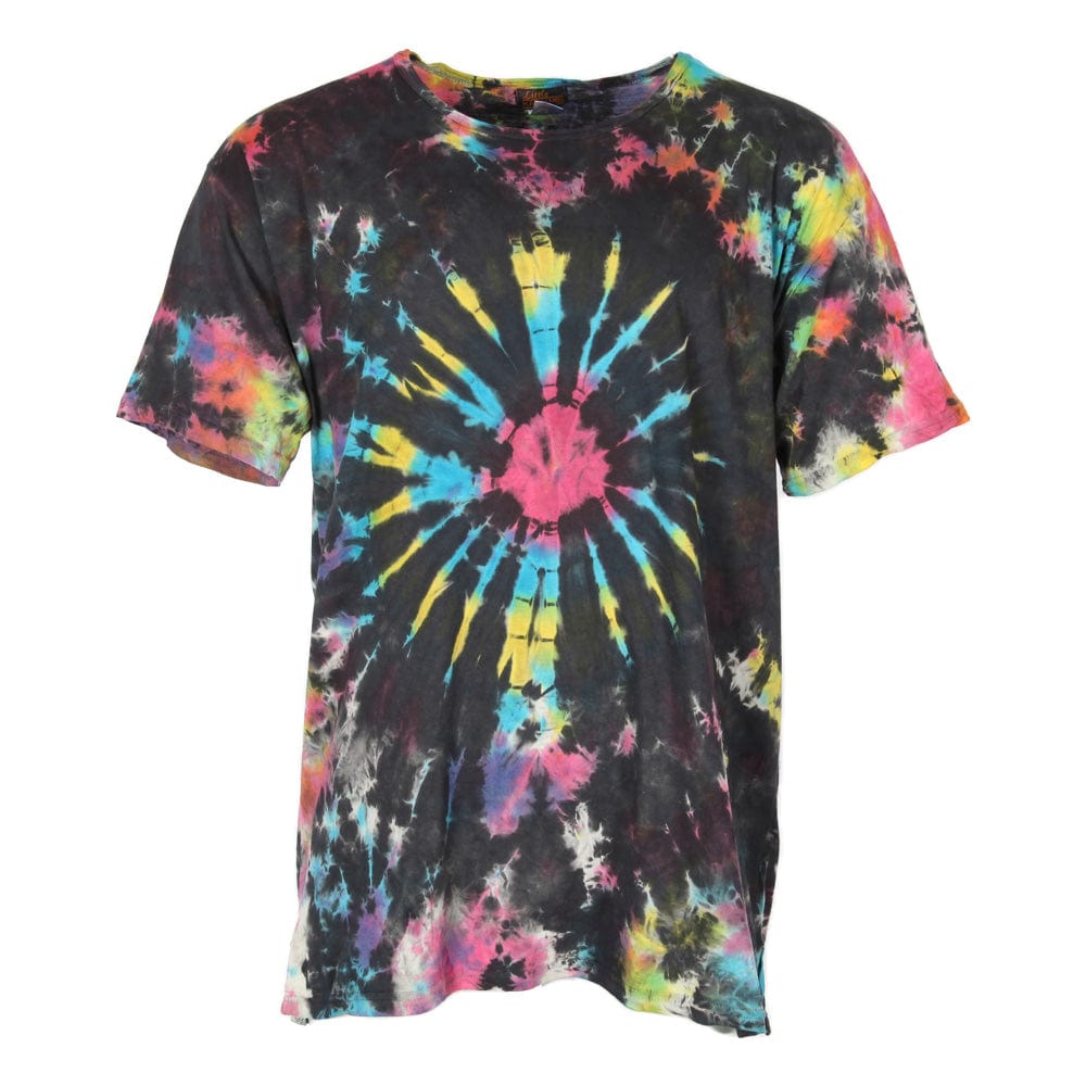 Oversize Black Rainbow Tie Dye T-Shirt