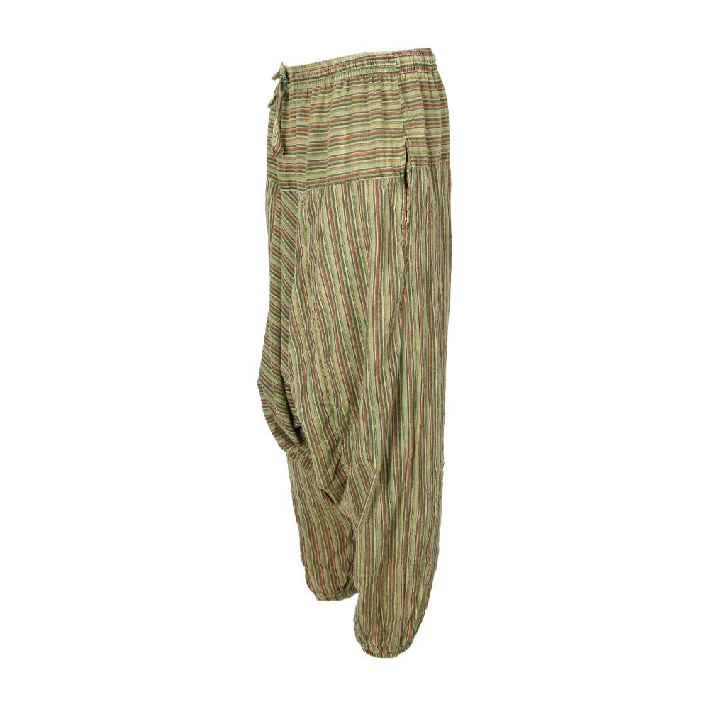 Green Stonewashed Harem Pants