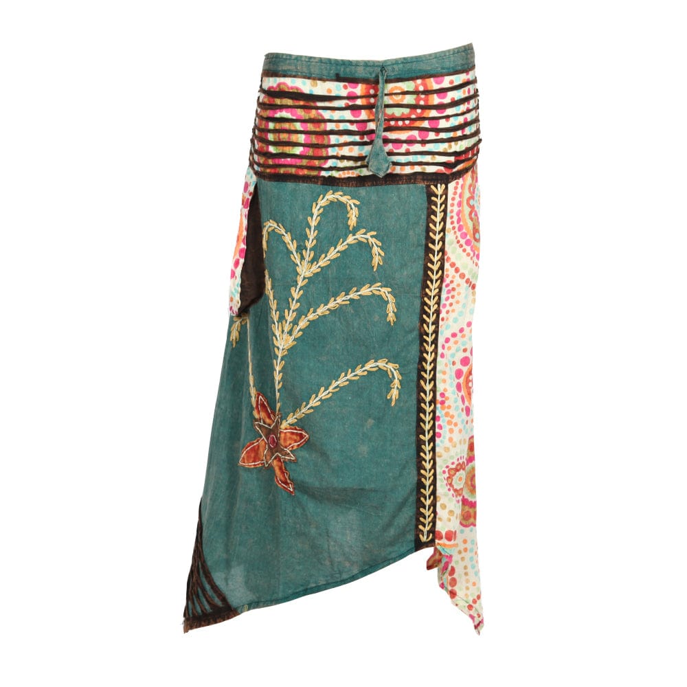 Embroidered Hanky Hem Skirt