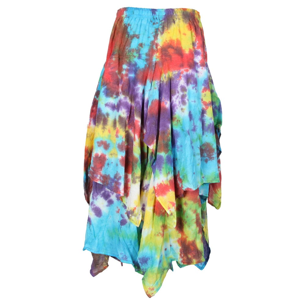 Cotton Tie-Dye Hanky Hem Skirt