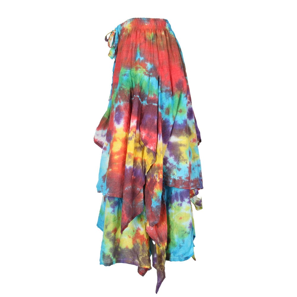 Cotton Tie-Dye Hanky Hem Skirt