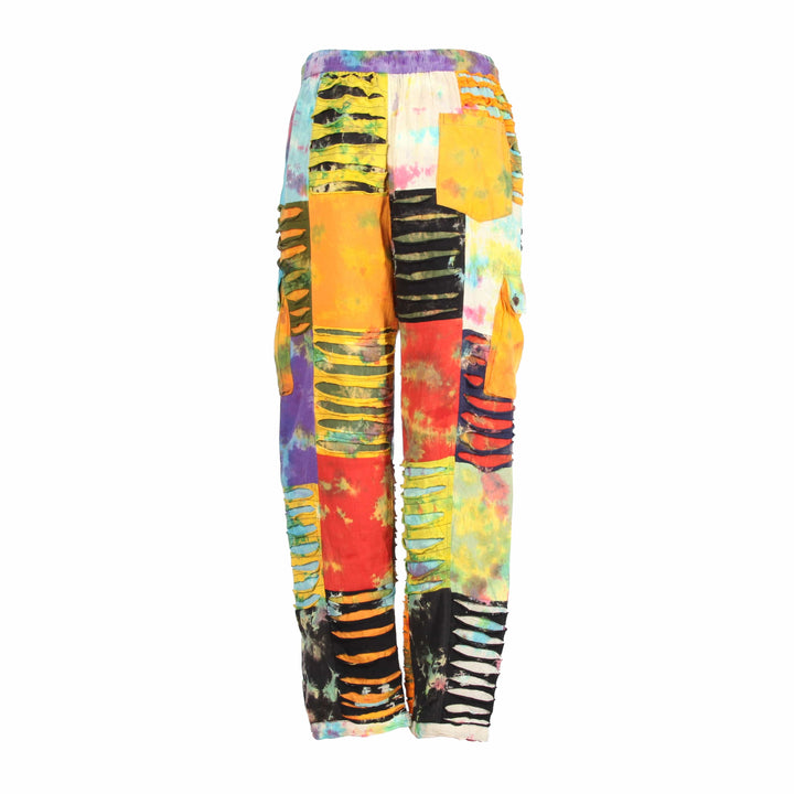 Tie Dye Patchwork Cargo Trousers