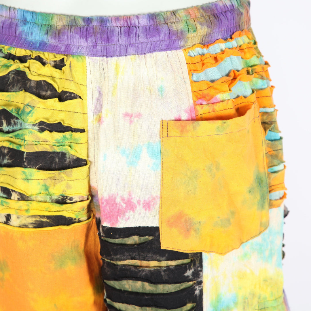 Tie Dye Patchwork Cargo Trousers