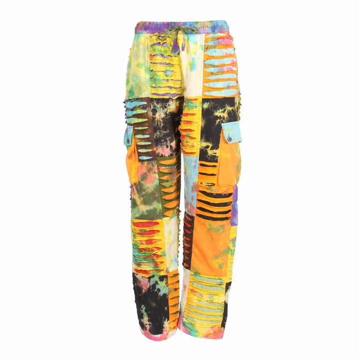 Tie Dye Patchwork Cargo Trousers