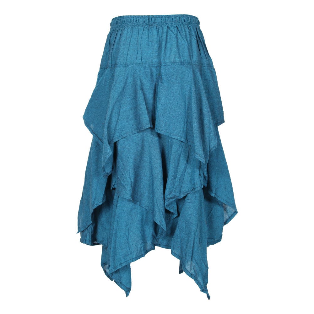 Cotton Layered Hanky Hem Skirt