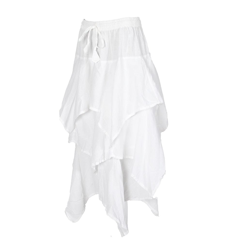 Cotton Layered Hanky Hem Skirt