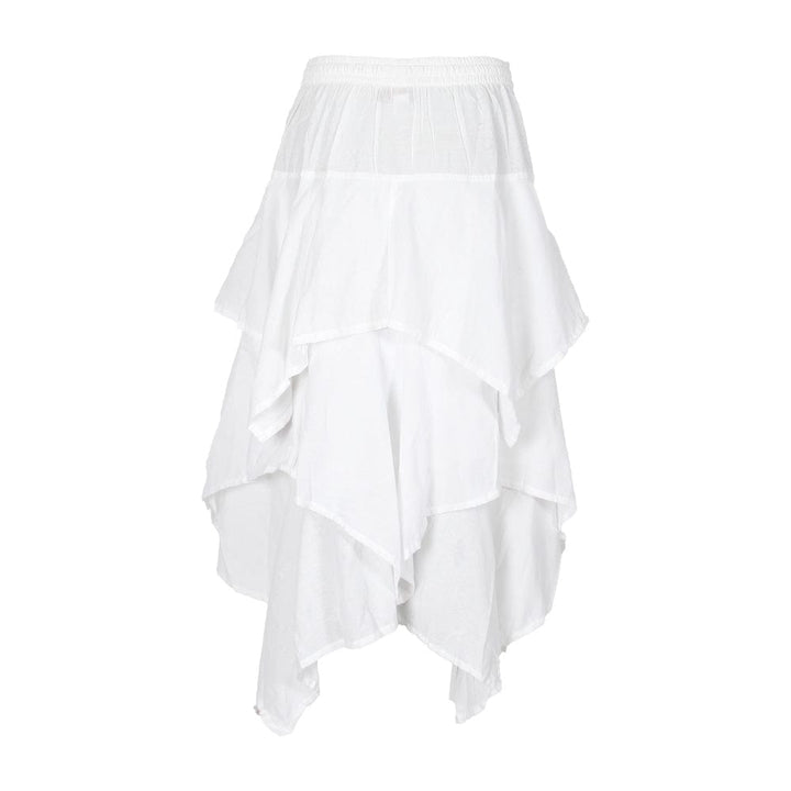 Cotton Layered Hanky Hem Skirt