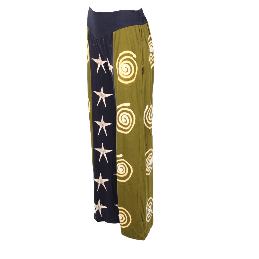 Wide Leg Two Tone Star Trousers