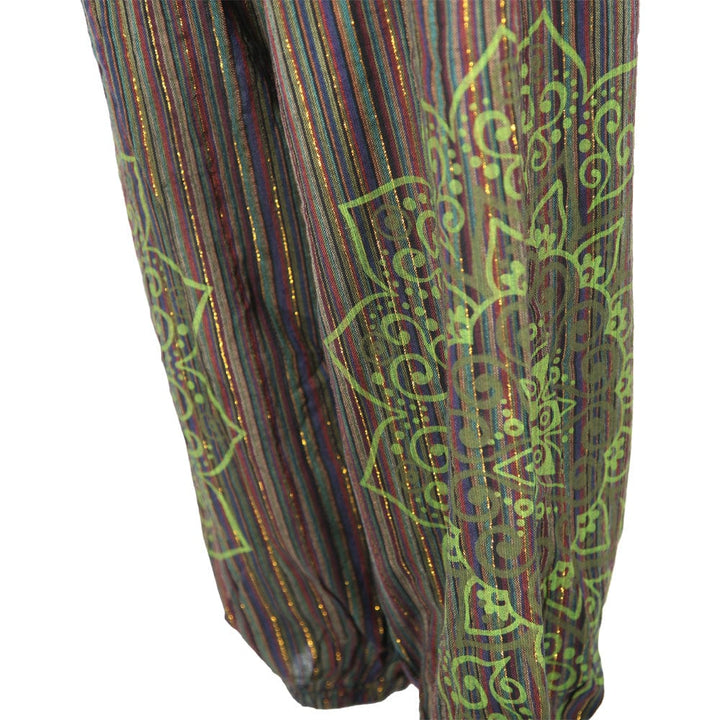 Metallic Thread & Screen Print Harem Pants