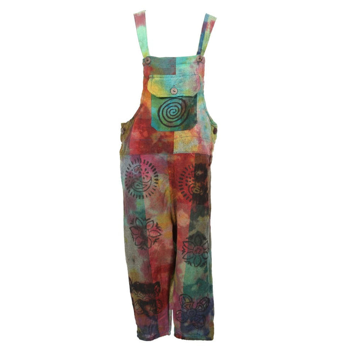 Kids Patchwork Tie Dye Dungarees