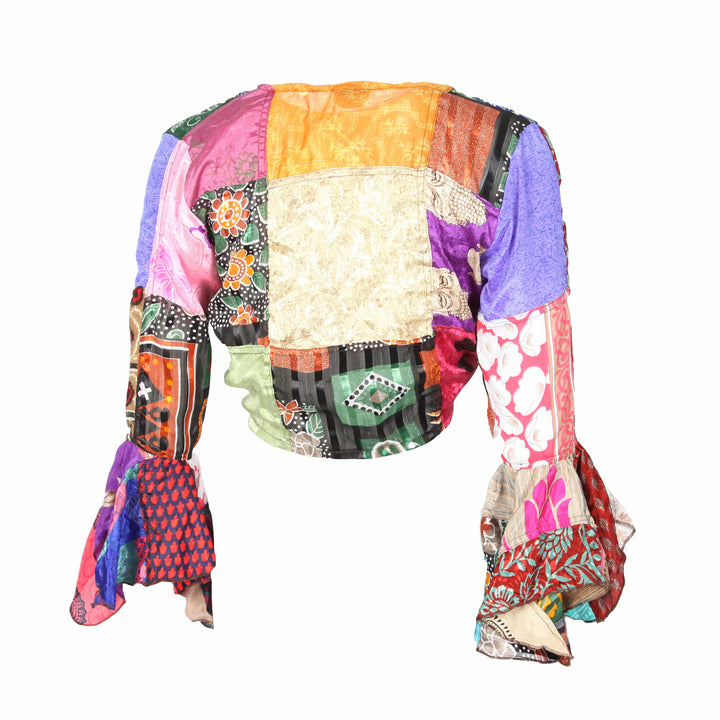 Patchwork Sari Wrap Top