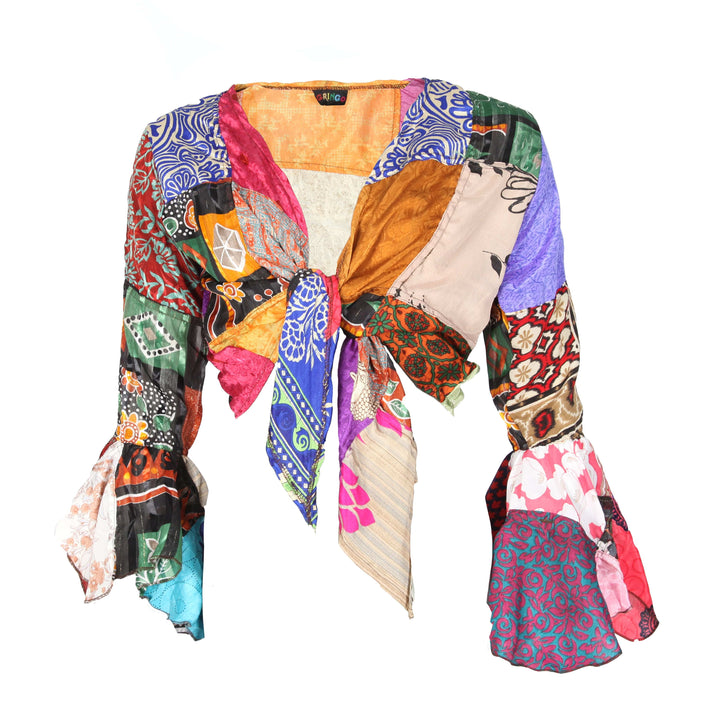 Patchwork Sari Wrap Top