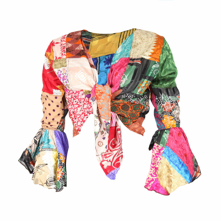 Patchwork Sari Wrap Top