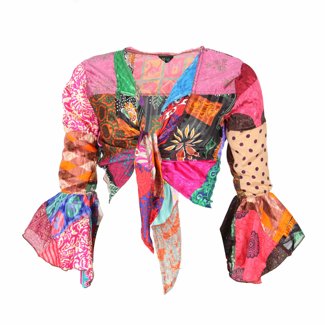 Patchwork Sari Wrap Top