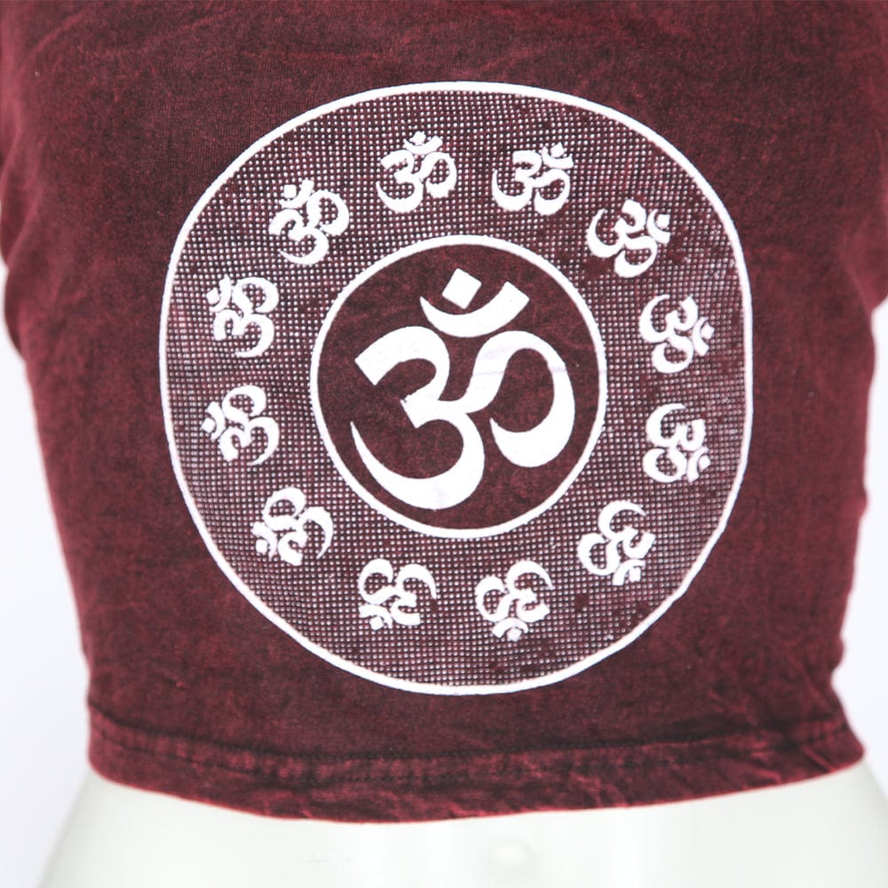 Om Print Halter Top