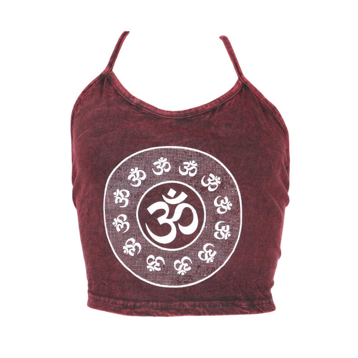 Om Print Halter Top