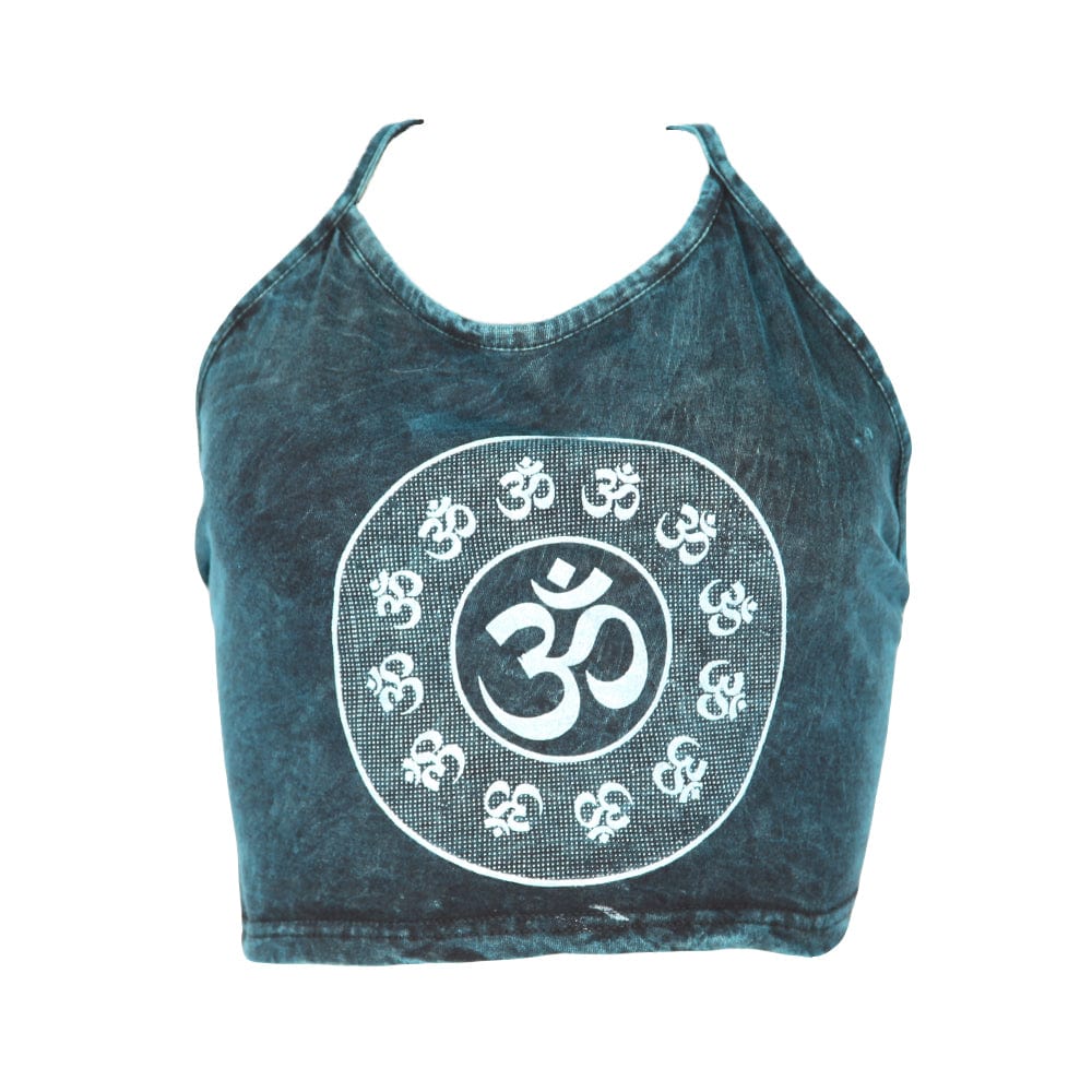 Om Print Halter Top