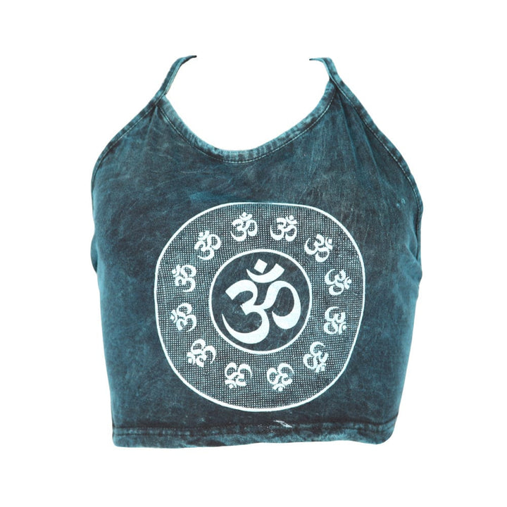 Om Print Halter Top