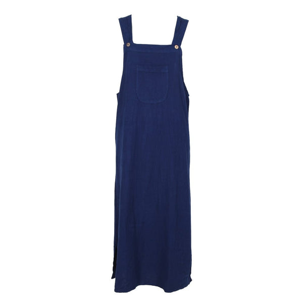 Briony Denim Dungaree Dress - Washed Black Denim