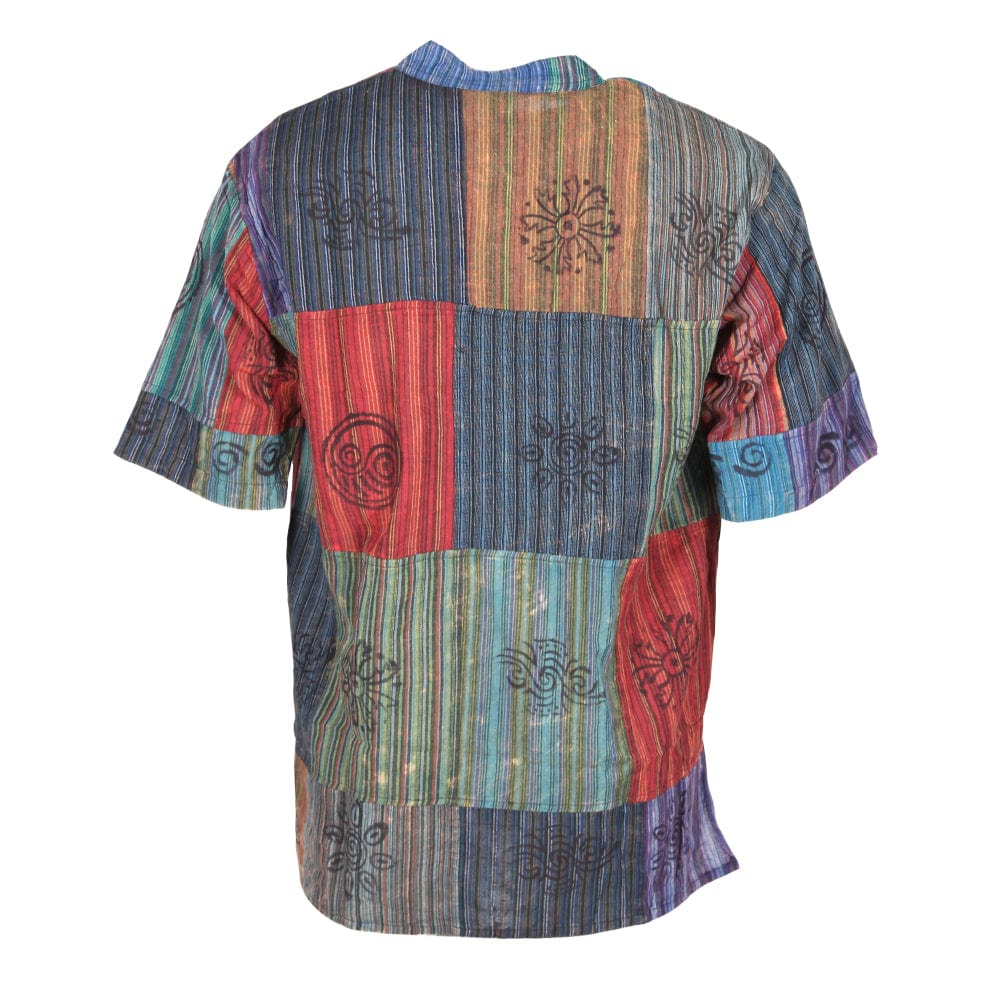 Short Sleeve Patchwork Kurta Shirt