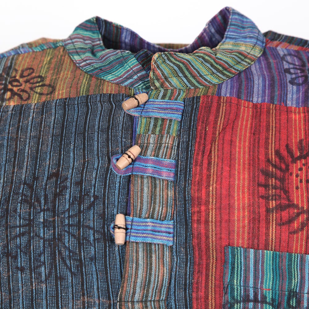 Short Sleeve Patchwork Kurta Shirt