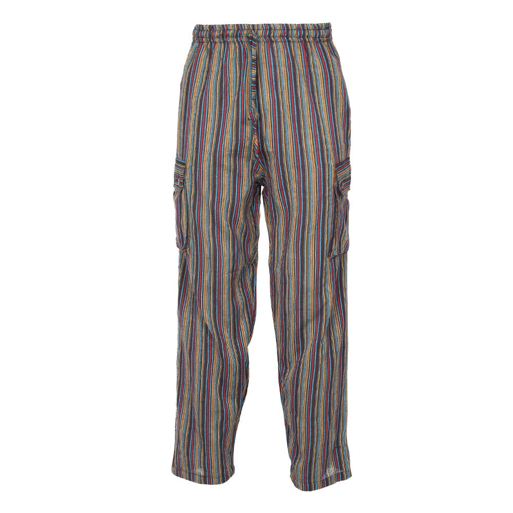 Striped Cotton Cargo Trousers