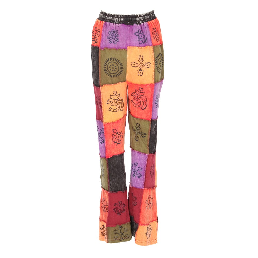 Block Print Patchwork Jersey Trousers