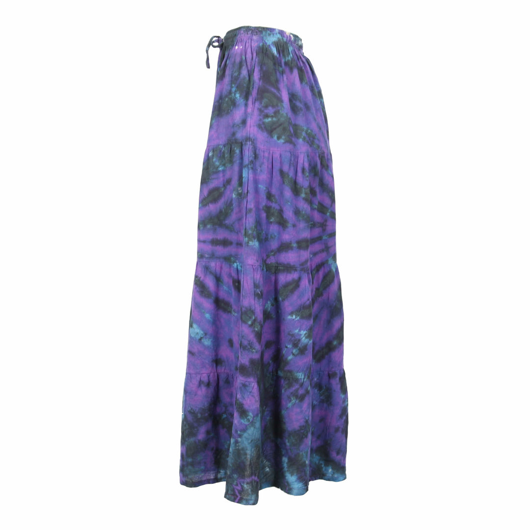 Tie Dye Tiered Maxi Skirt