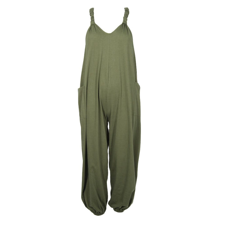 Plain Cotton Harem Jumpsuit