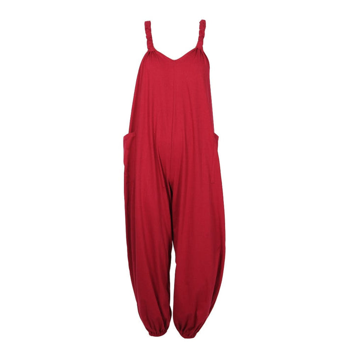 Plain Cotton Harem Jumpsuit