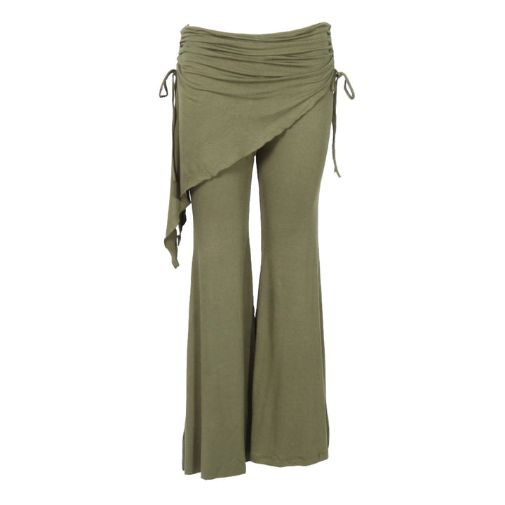 Flared Trousers with Skirt Overlay