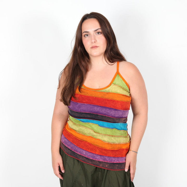 Asymmetric Rainbow Acid Wash Cami