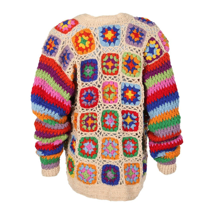 Granny Square Crochet Rainbow Cardigan