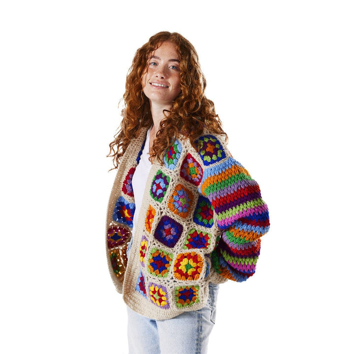 Granny Square Crochet Rainbow Cardigan