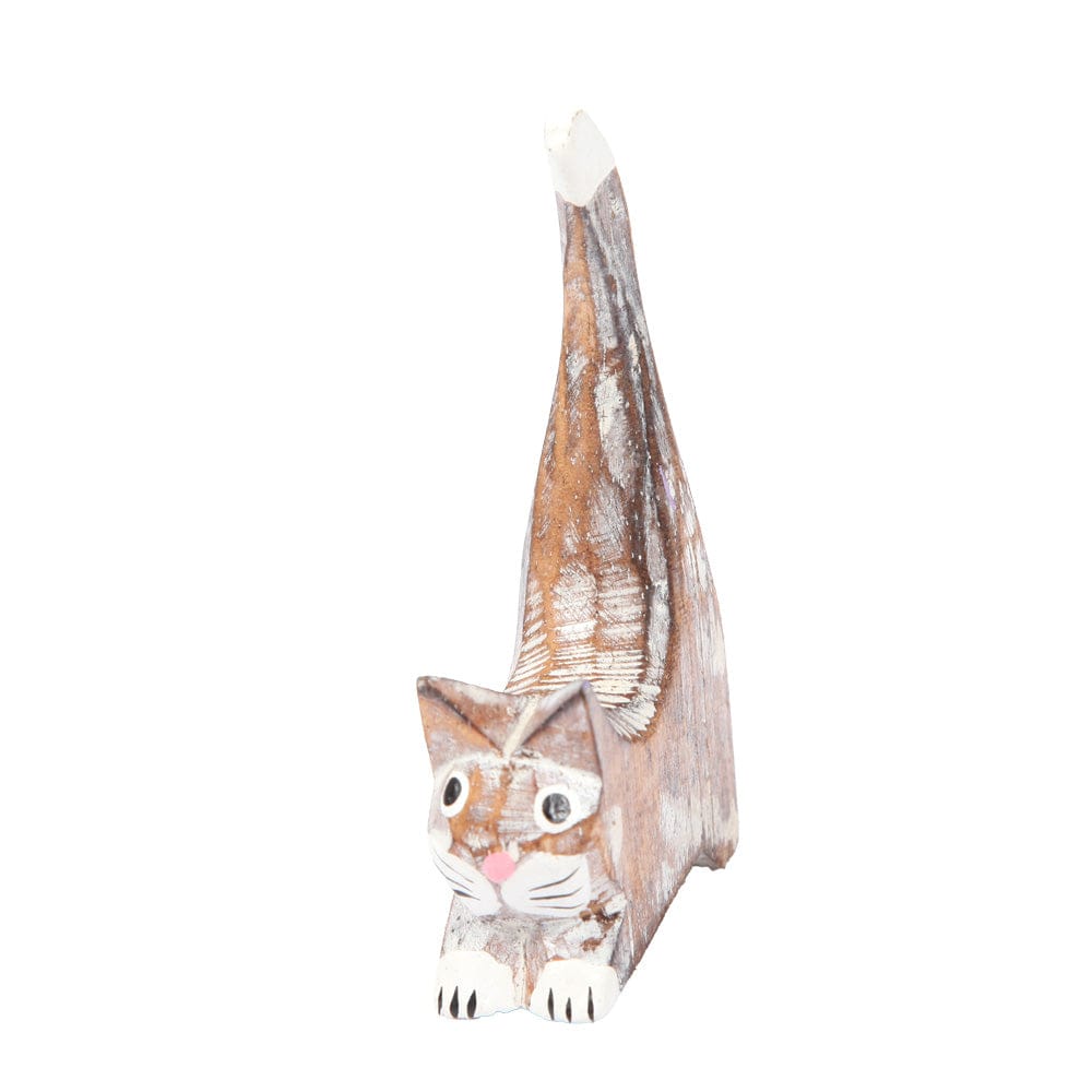 Wooden Cat Shelf Ornament