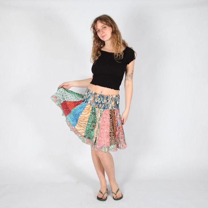 Patchwork Mini Skirt