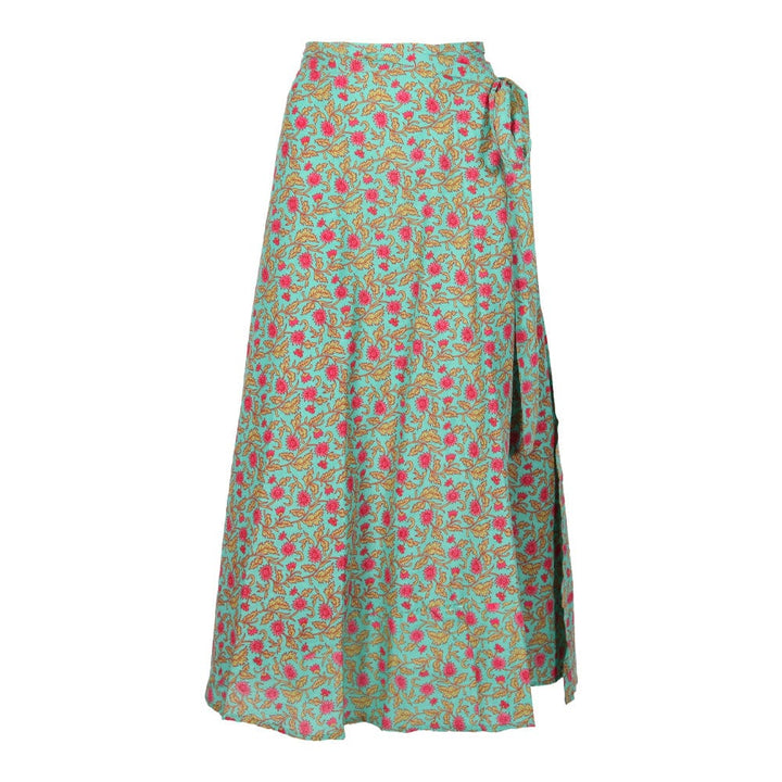 Flower Print Indian Wrap Skirt