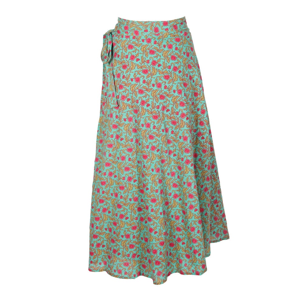 Flower Print Indian Wrap Skirt