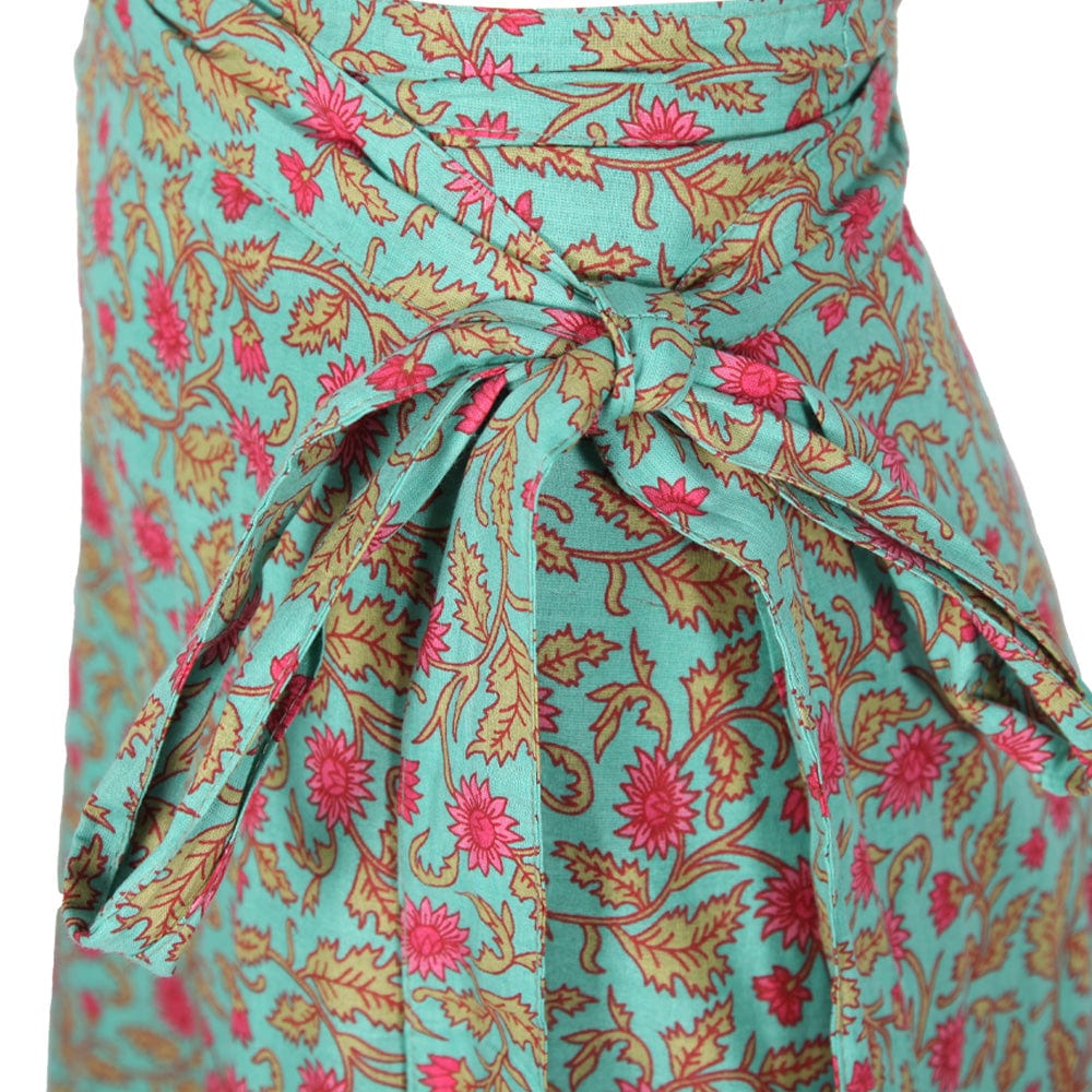 Flower Print Indian Wrap Skirt