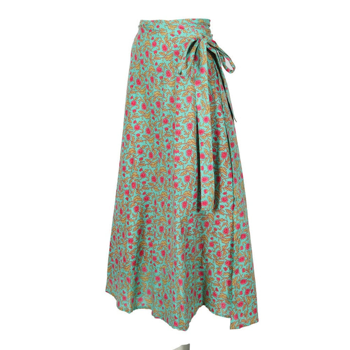 Flower Print Indian Wrap Skirt