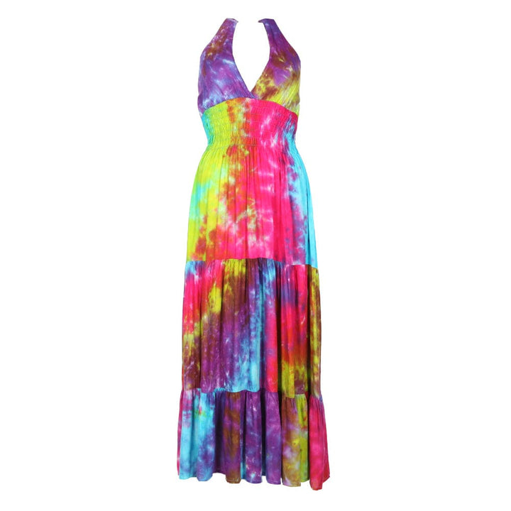 Tie Dye Halter Neck Maxi Dress