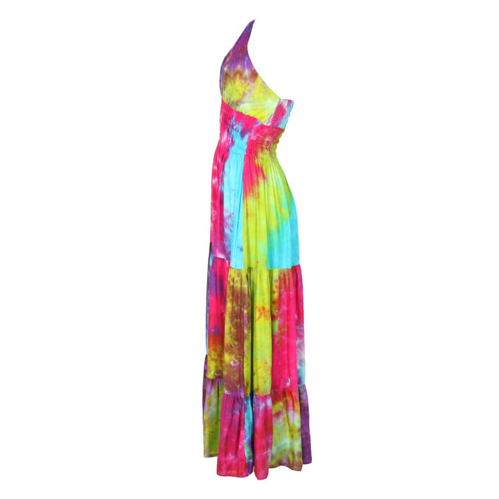 Tie Dye Halter Neck Maxi Dress