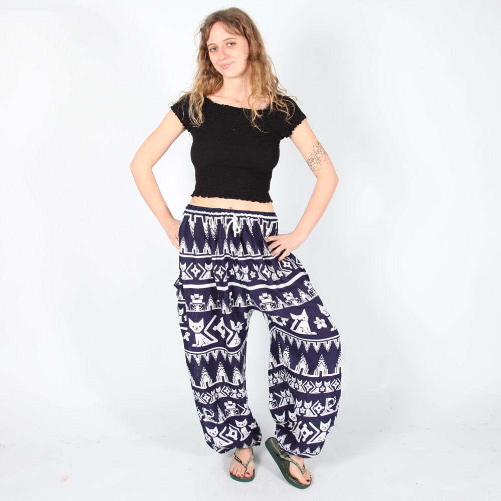 Cat Print Harem Trousers