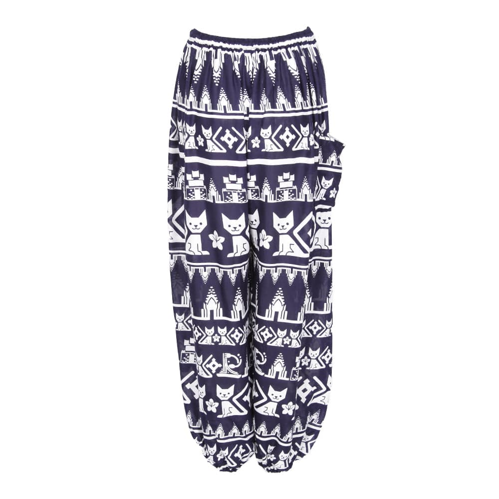 Cat Print Harem Trousers