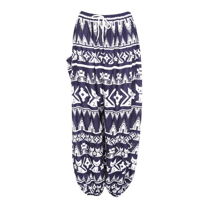 Cat Print Harem Trousers