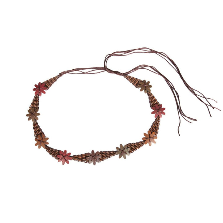 Wooden Flower Beaded Belt