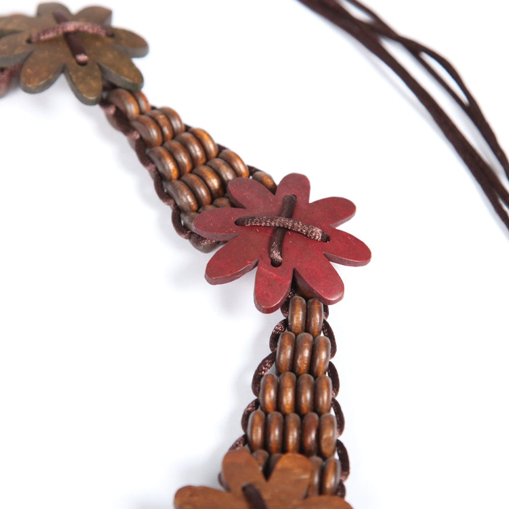 Wooden Flower Beaded Belt