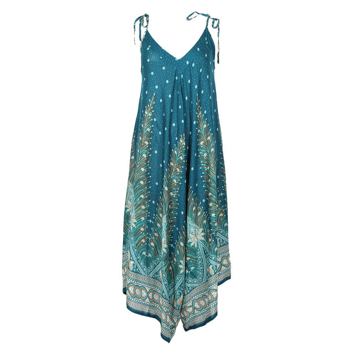 Peacock Feather Wide Leg Jumpsuit