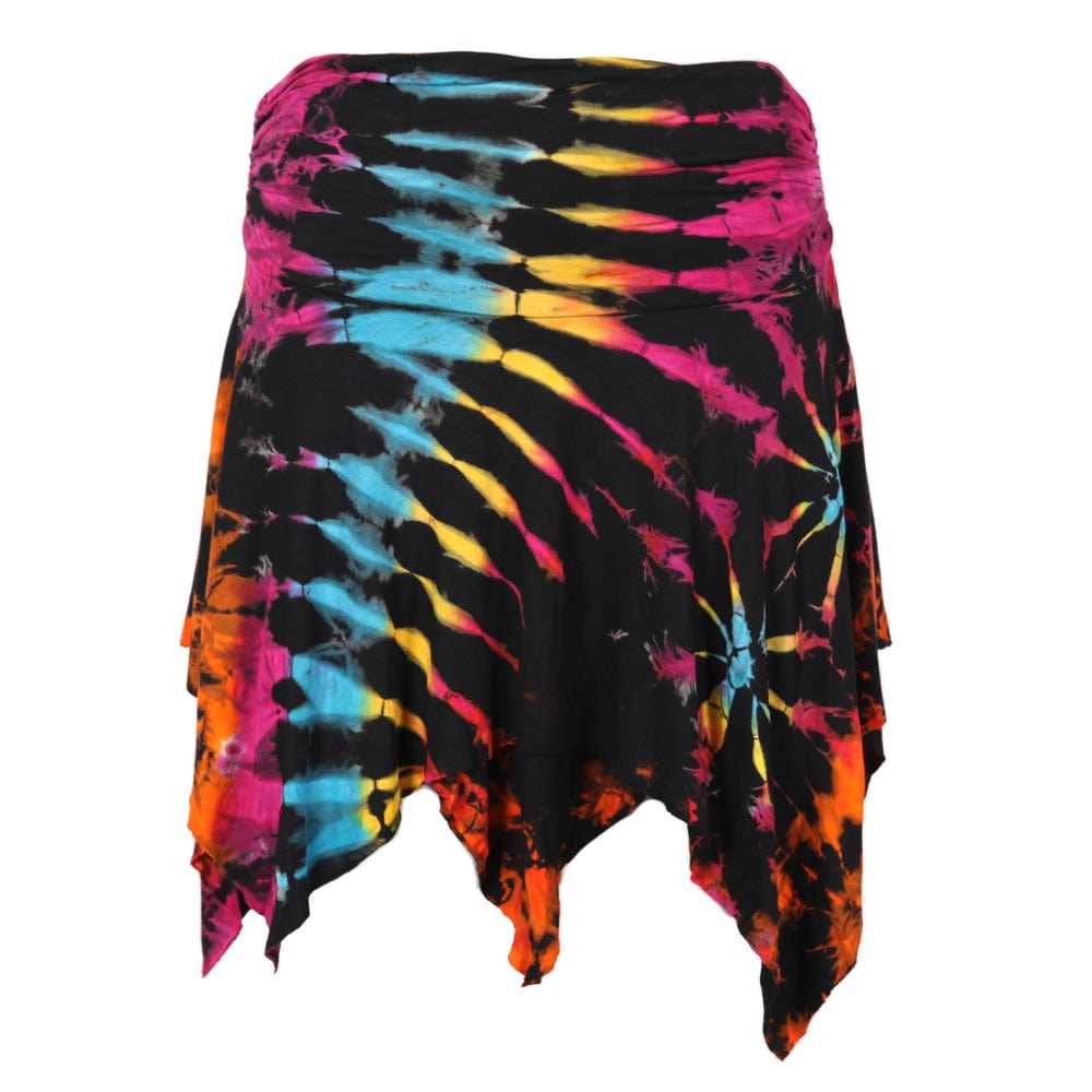 Tie Dye Hanky Hem Mini Skirt