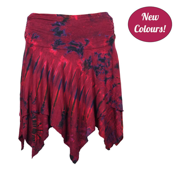 Tie Dye Hanky Hem Mini Skirt